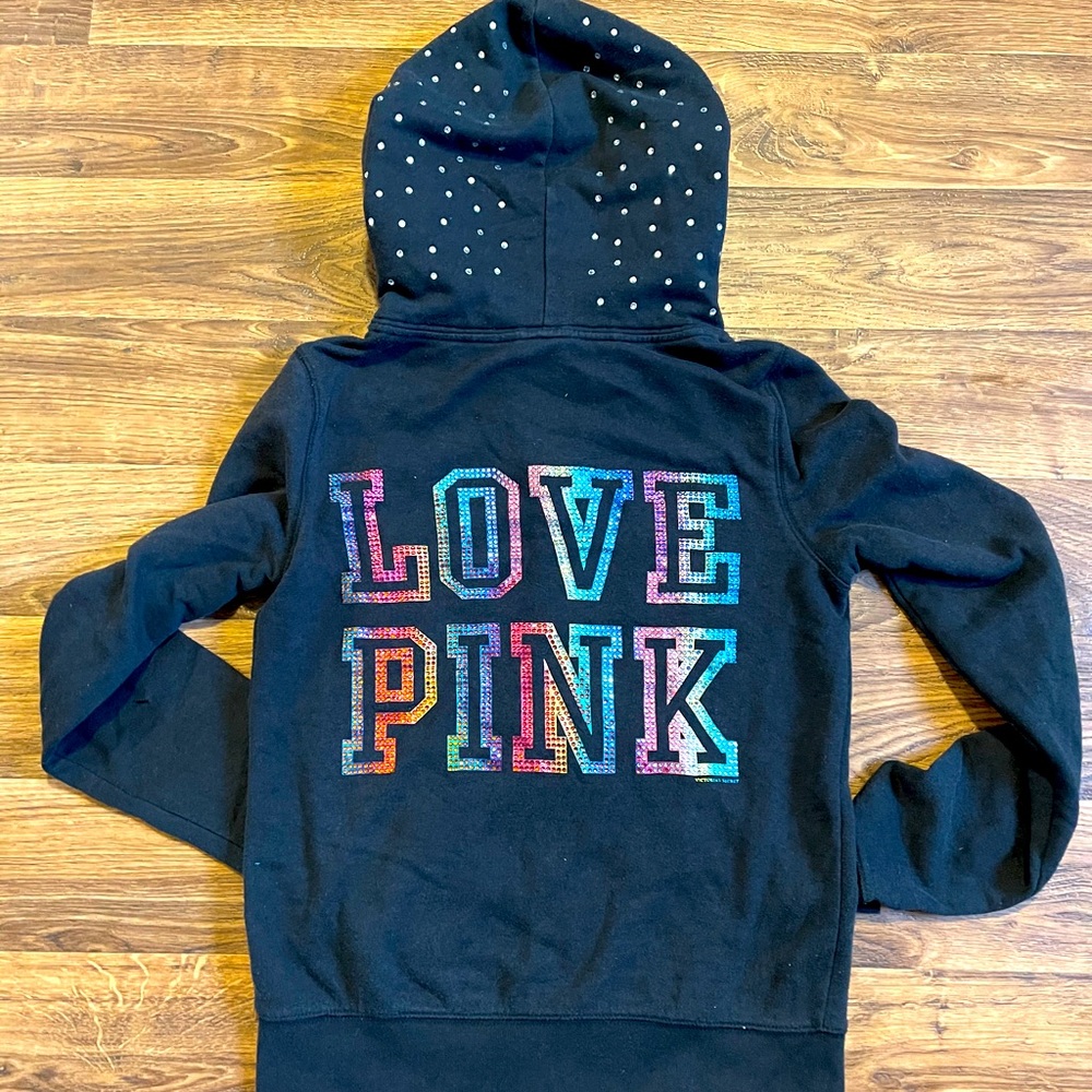 Rhinestone bling VS PINK zip up jacket